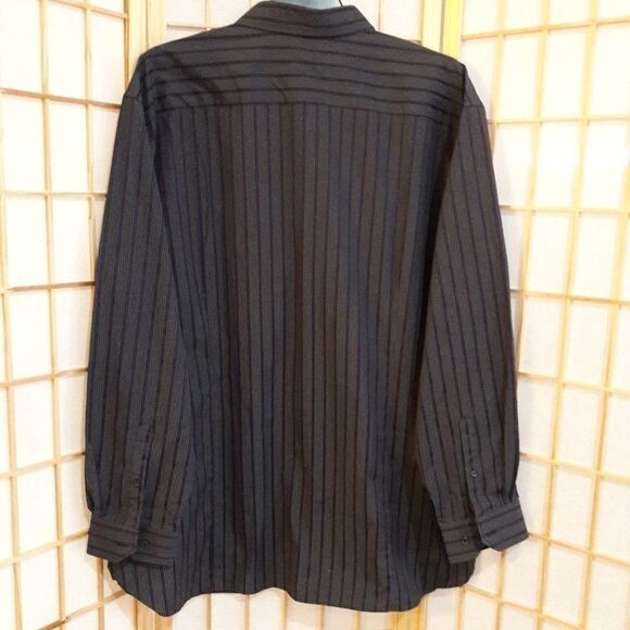 Pronto Uomo Gray & Purple Striped Shirt 2XT - Picture 4 of 6